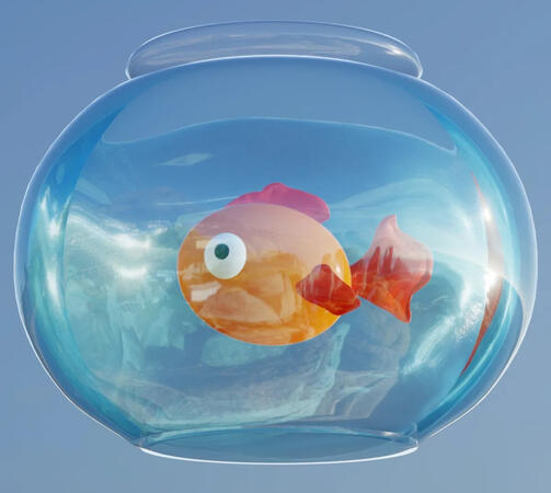 3D model fish in tank