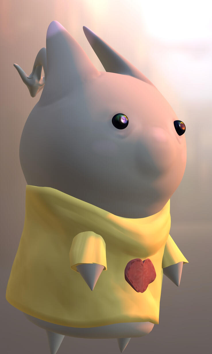 3D model Fiufiu side view close up